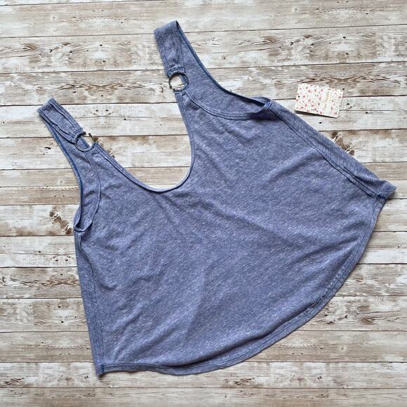 Free People Carly Tank Top O-Ring Scoop Back Brilliant Cobalt Size M New - Picture 3 of 10
